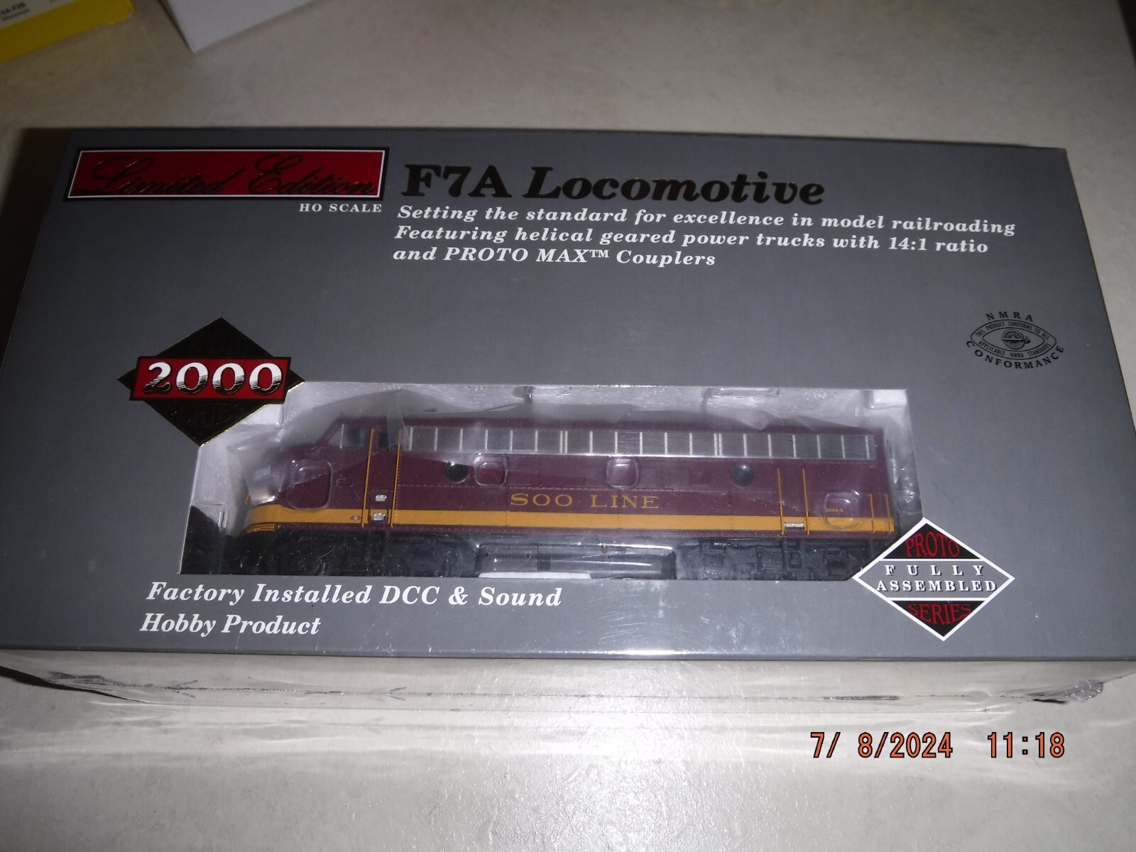 PROTO 2000 HO SOO LINE F7A &F7B LOCOMOTIVE #2224A/502C (A&B UNIT) SET-NEW SEALED