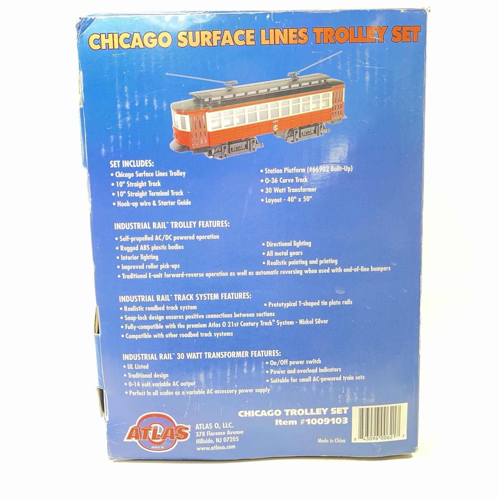 Atlas O Gauge Industrial Rail Chicago Surface Lines Trolley Set #1009103