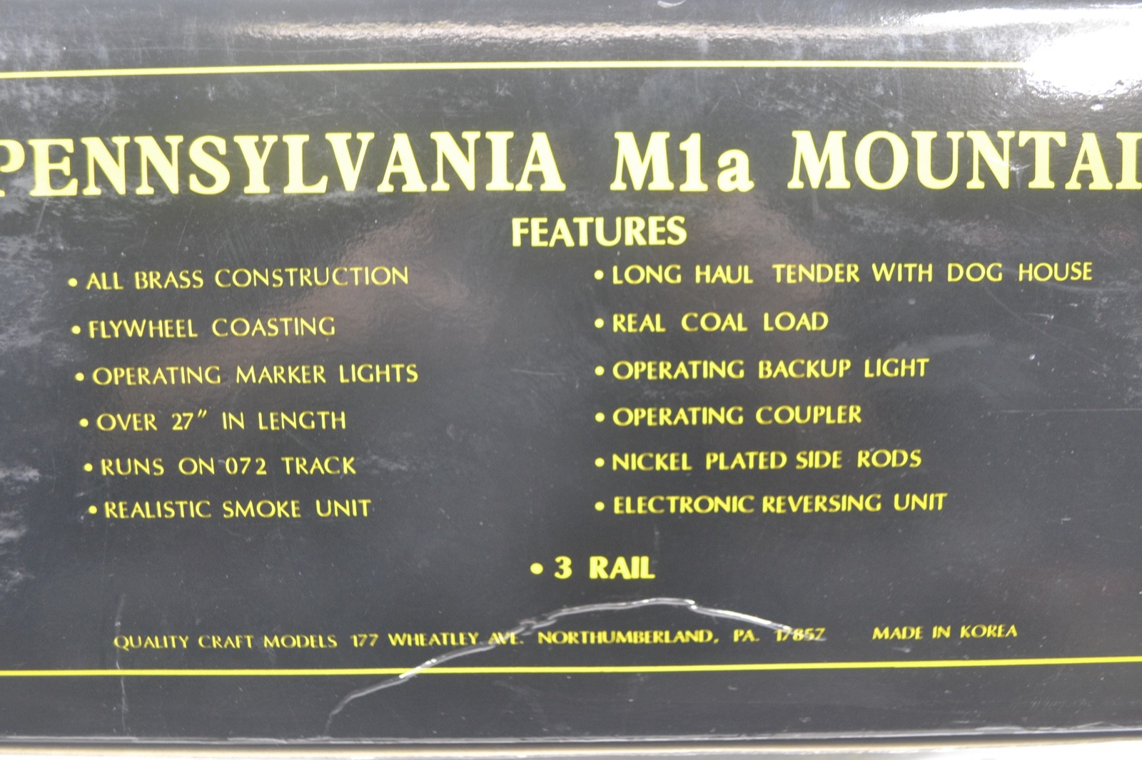 WEAVER O GAUGE BRASS 3 RAIL PENNSYLVANIA M-1A MOUNTAIN LOCOMOTIVE, LN-OB