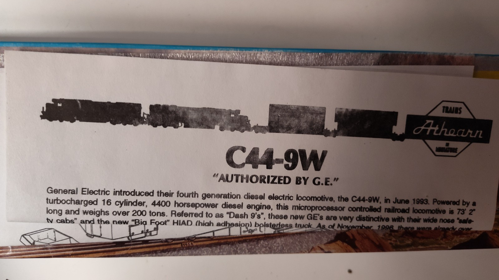 HO Scale Athearn BNSF C44-9W Locomotive no 4316 DUMMY