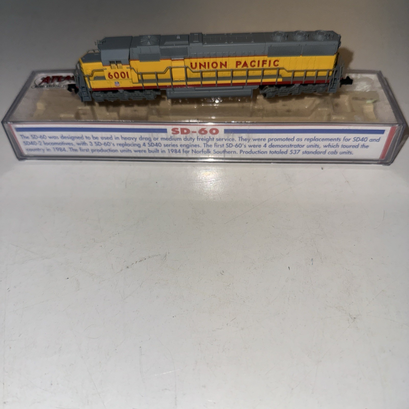 ATLAS AMERICAN SD-60 DIESEL LOCOMOTIVE “UNION PACIFIC” #6001 (BOXED) N Scale