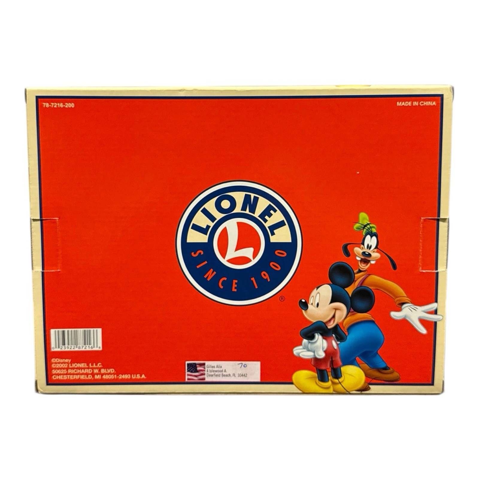 Lionel G Scale Disney Mickey & Goofy Handcar 8-87216 Train New Excellent Box