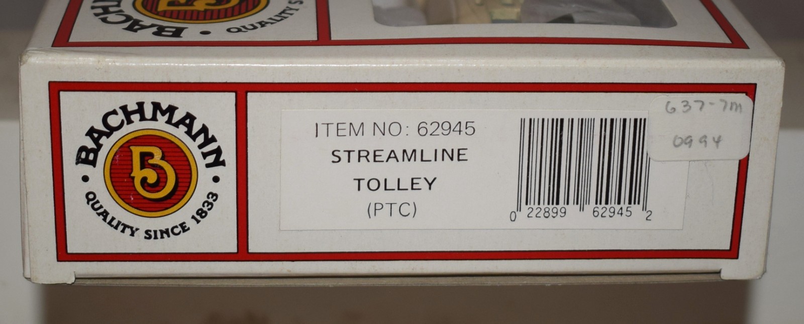 Bachmann No. 62945 Streamline Trolley PTC – HO Gauge in Box