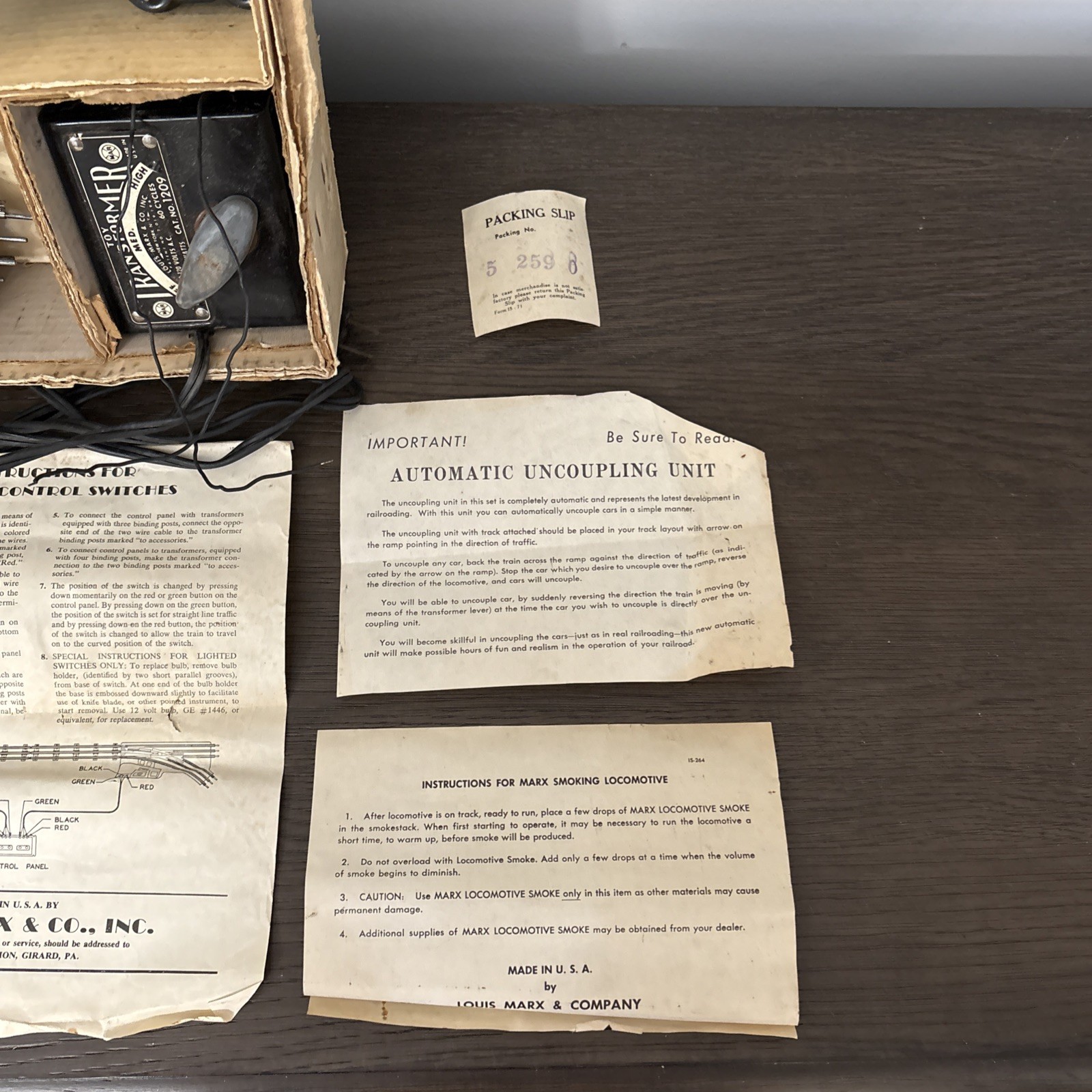 Vintage Marx 666 Steam Train Set Postwar w/box Manuals As Is Untested