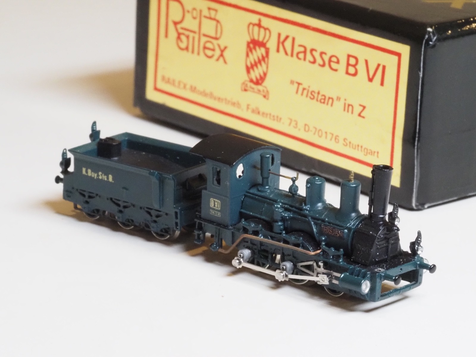 BRASS Railex Z-SCALE Tristan Class B VI Royal Bavarian Railways in Green/black