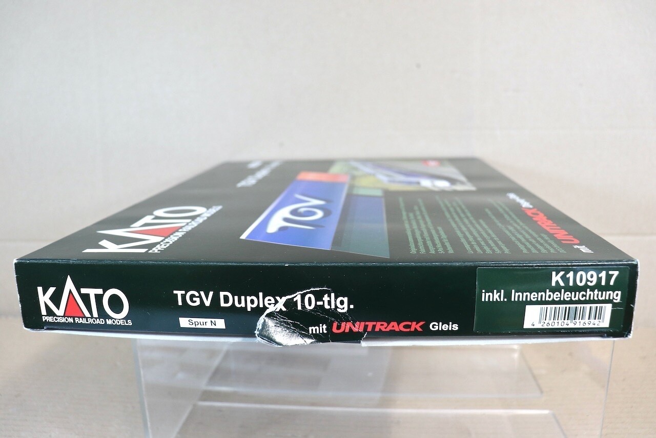 KATO K10917 SNCF TGV DUPLEX ELECTRIC LOCOMOTIVE 10 CAR DISPLAY SET & LIGHTS on