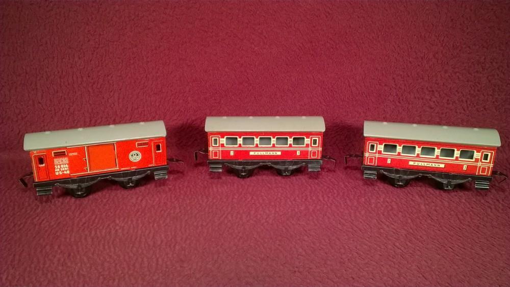 VINTAGE HWN CLOCKWORK STEAM TIN-LITHO PASSENGER TRAIN – GERMANY U.S. ZONE