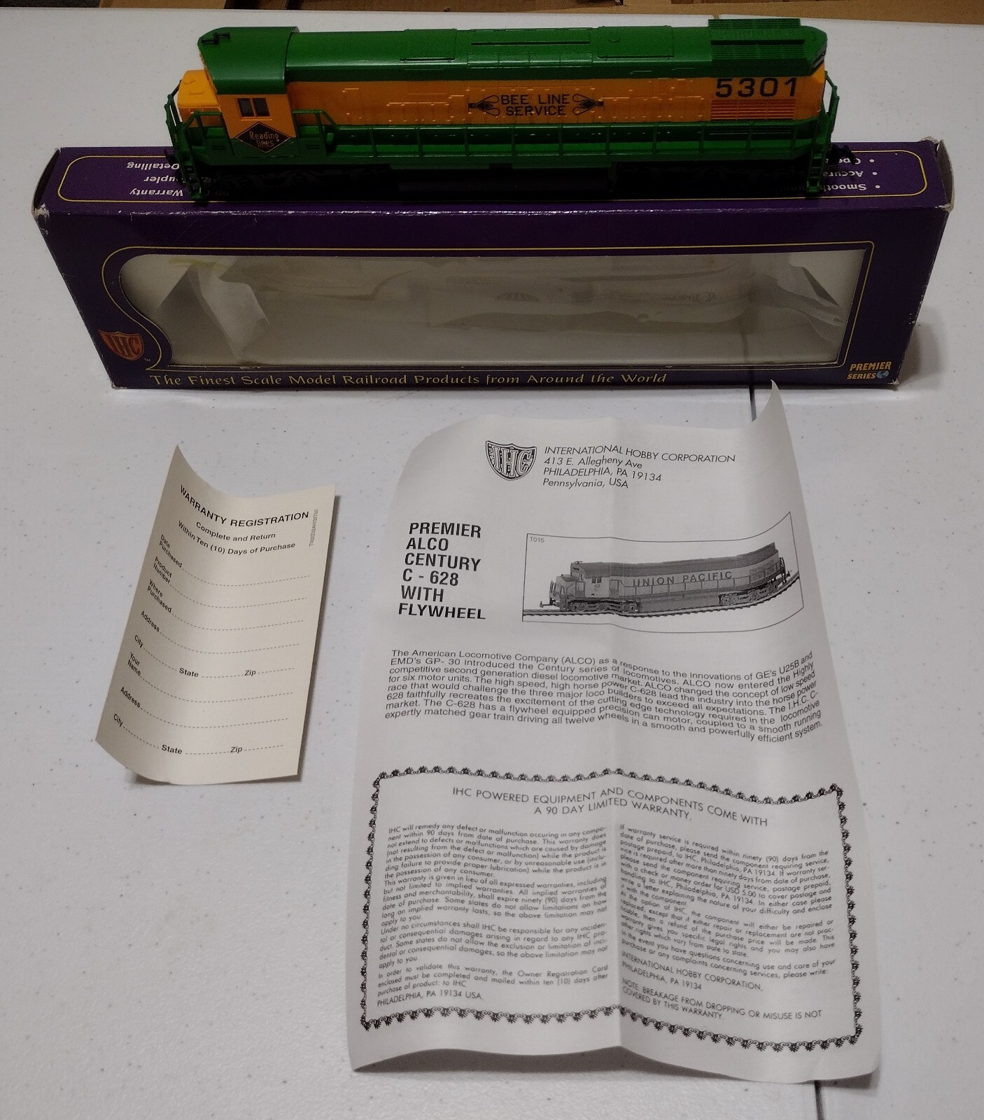 IHC Premier Series #23275 Locomotive Alco C-628 RDG Reading Bee Line Service