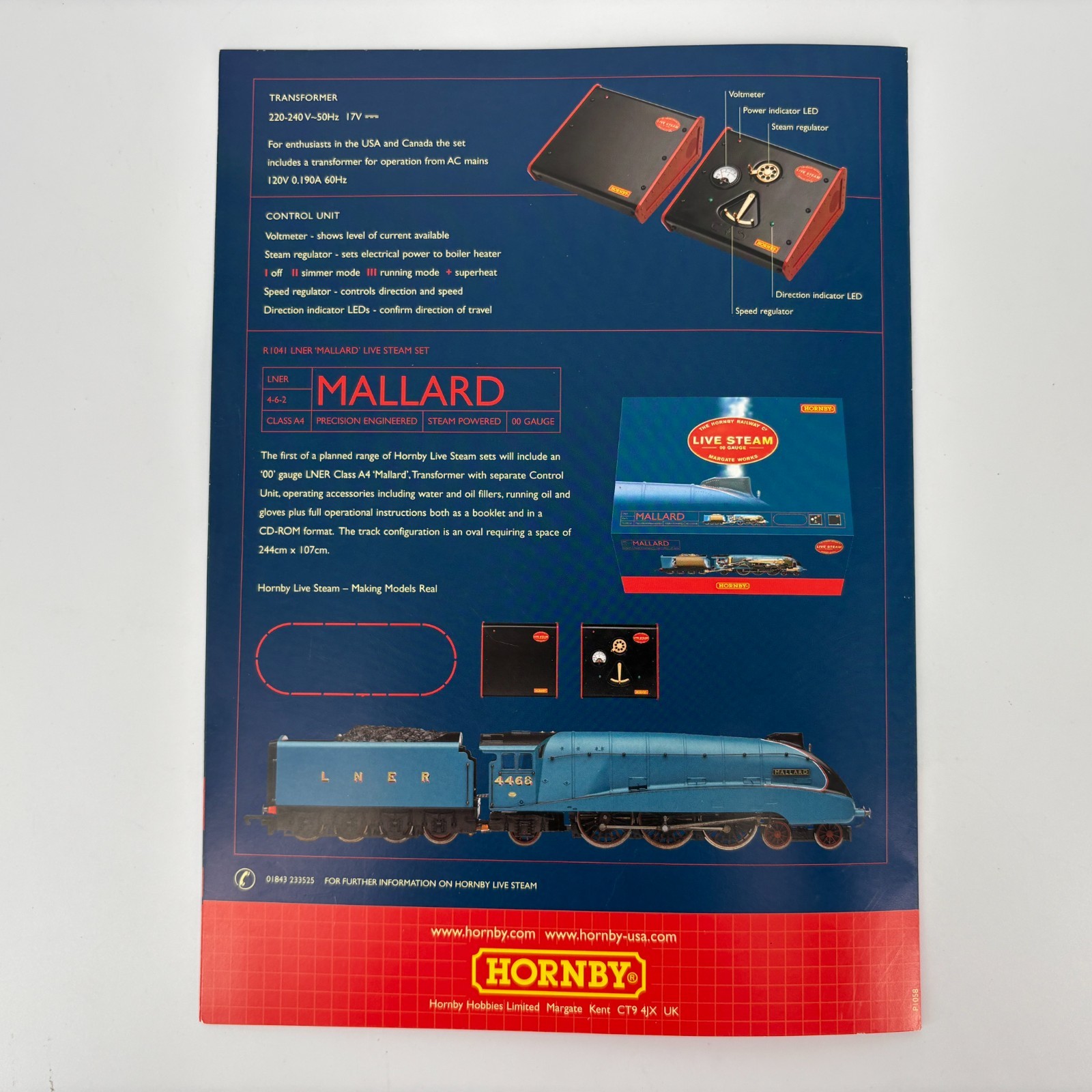 Hornby Live Steam OO Gauge Catalog Brochure LNER 4-6-2 Mallard A4 Locomotive