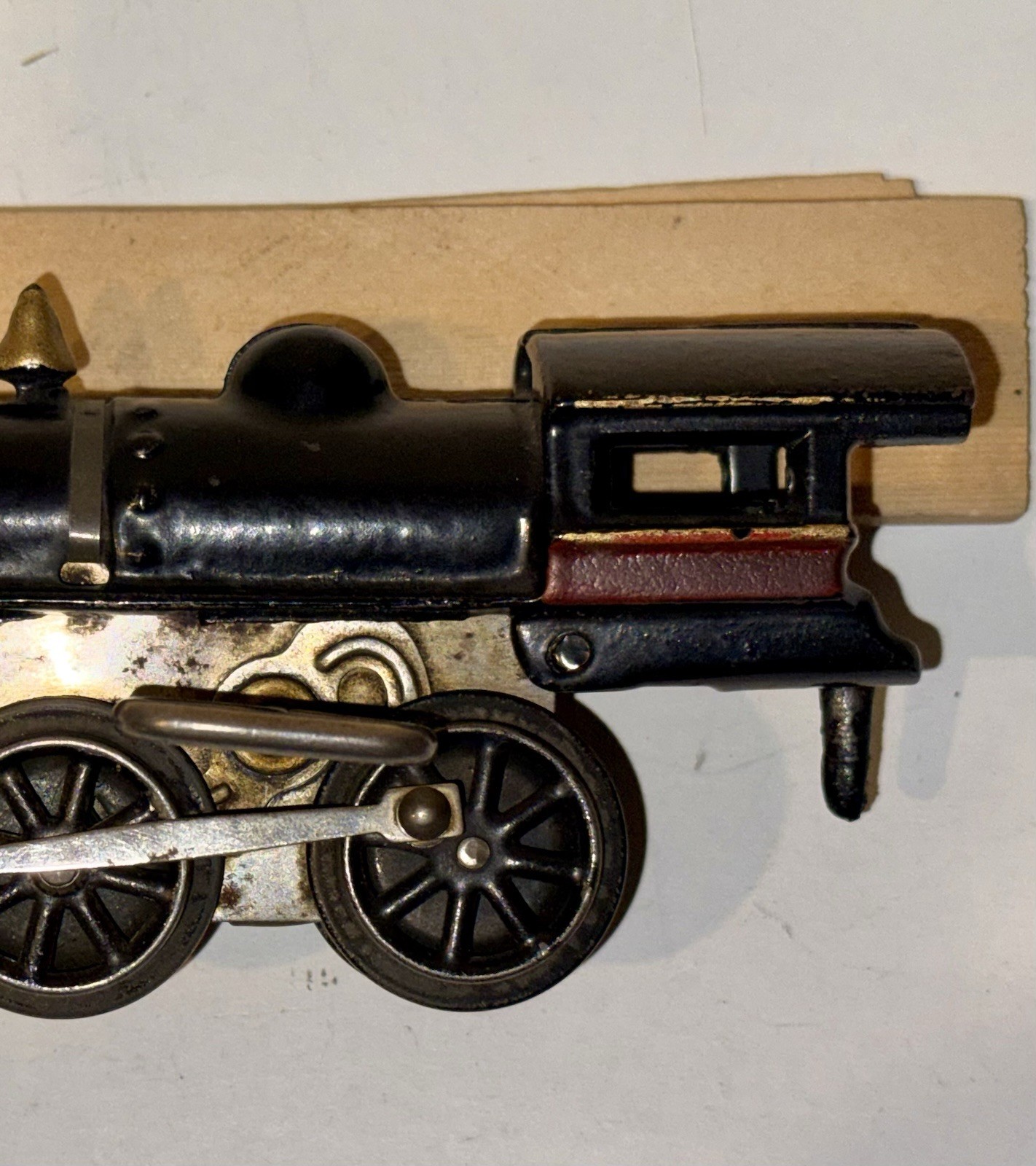 Hafner 112 Cast Iron Windup Loco with Open Spoked Stamped-Metal Drive Wheels
