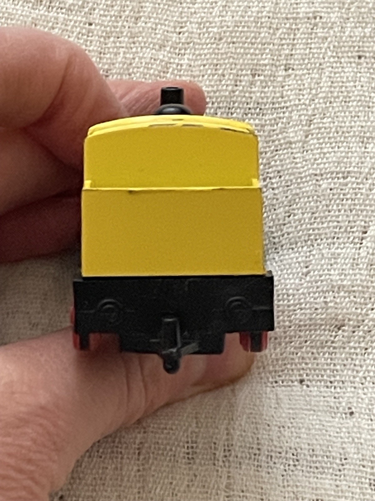 Vintage Train Steam Locomotive Engine 0104 Pull Back Toy Retro Yellow Black Red