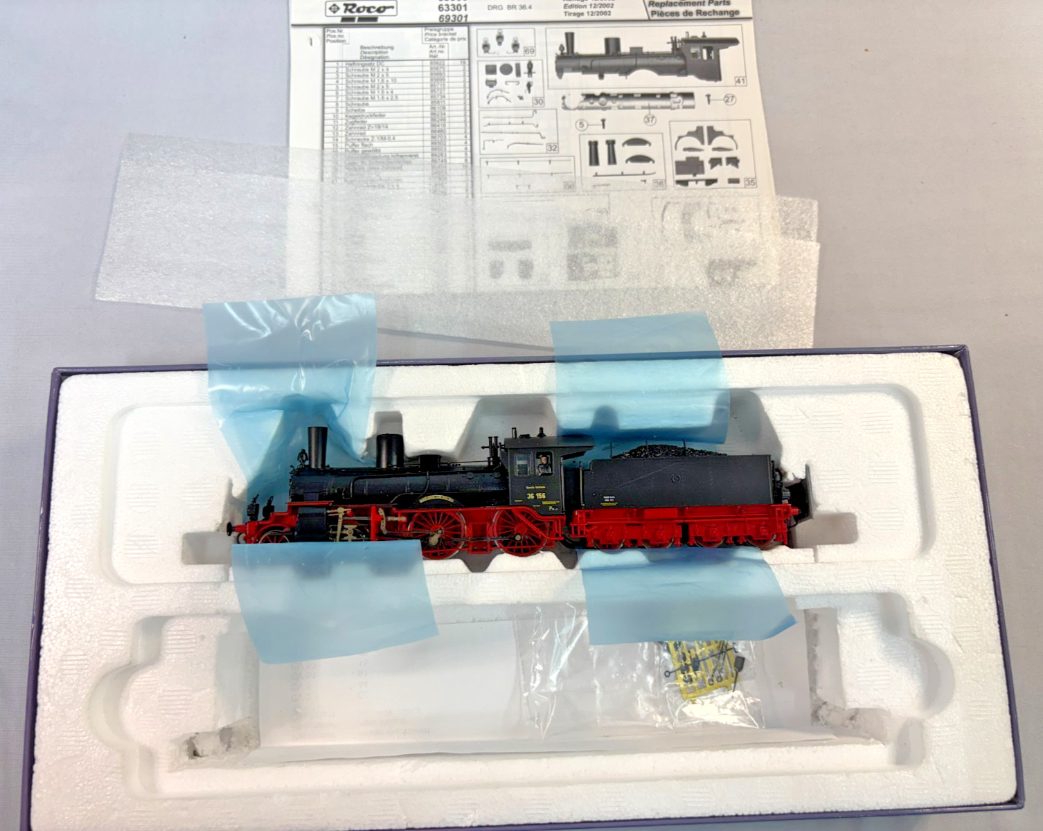 HO Scale Roco Deutsche Bundesbahn BR 036 4-6-2 Locomotive #18 316 DC Powered