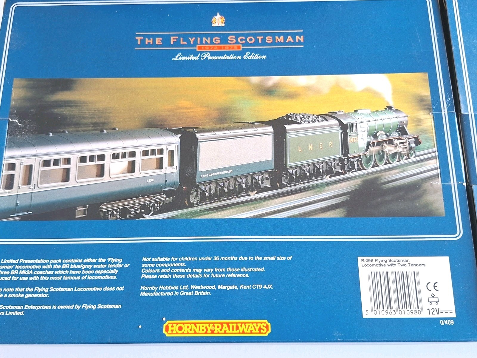 Hornby R098,R089. Flying Scotsman & Carr Set. Ltd Ed. Mint Cond. Boxed. OO Scale