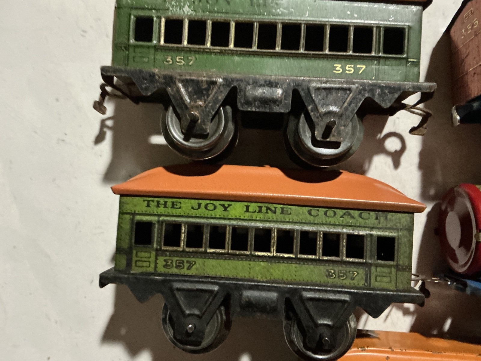Marx 0 Gauge : Joy Line 5 cars 3 Passenger Cars, Tank and Box cars