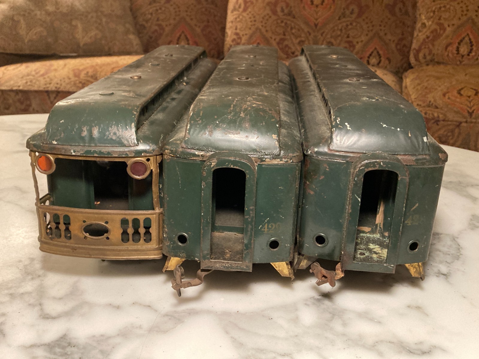 1920s Prewar Lionel 402E Dual Motor Engine with 428, 429 & 430 Train Cars #2