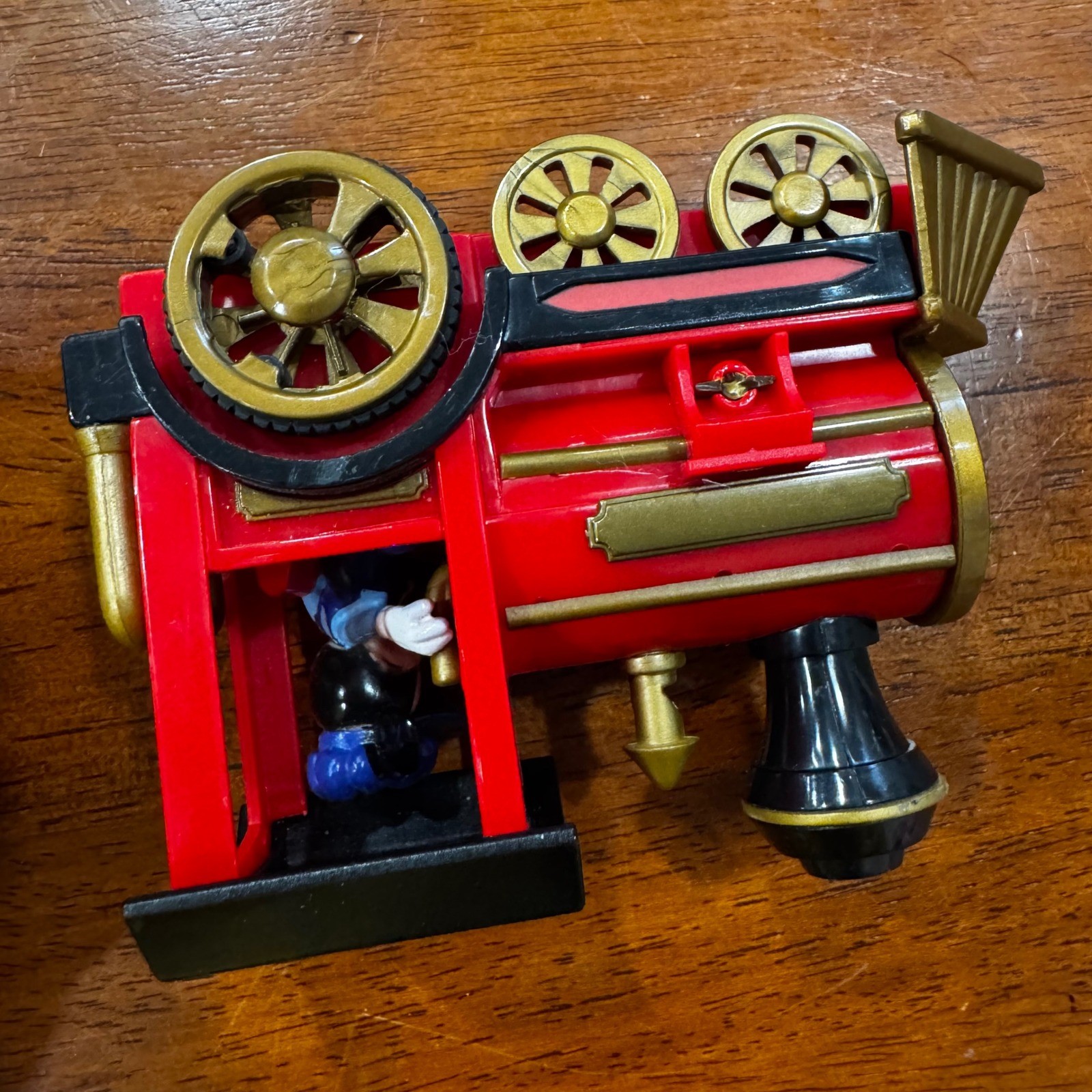 Disney Mickey Mouse Steam Engine Train Locomotive Red Gold P816-7105-7-14320