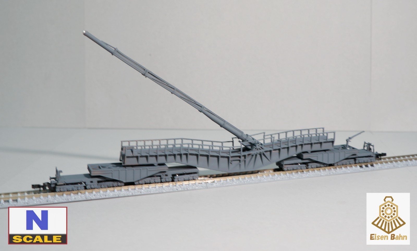 1/160 (N-scale) WWII German K-12 railway Gun /w wheels & coupliers resin kit