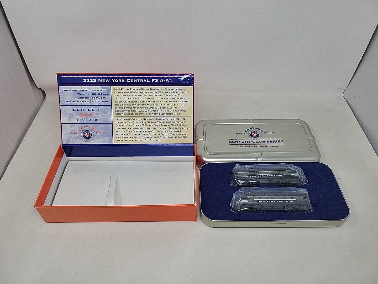 Lionel Big Rugged Century Club 7-93004 #2333 NYC F3A/A Diesel Set – BRAND NEW