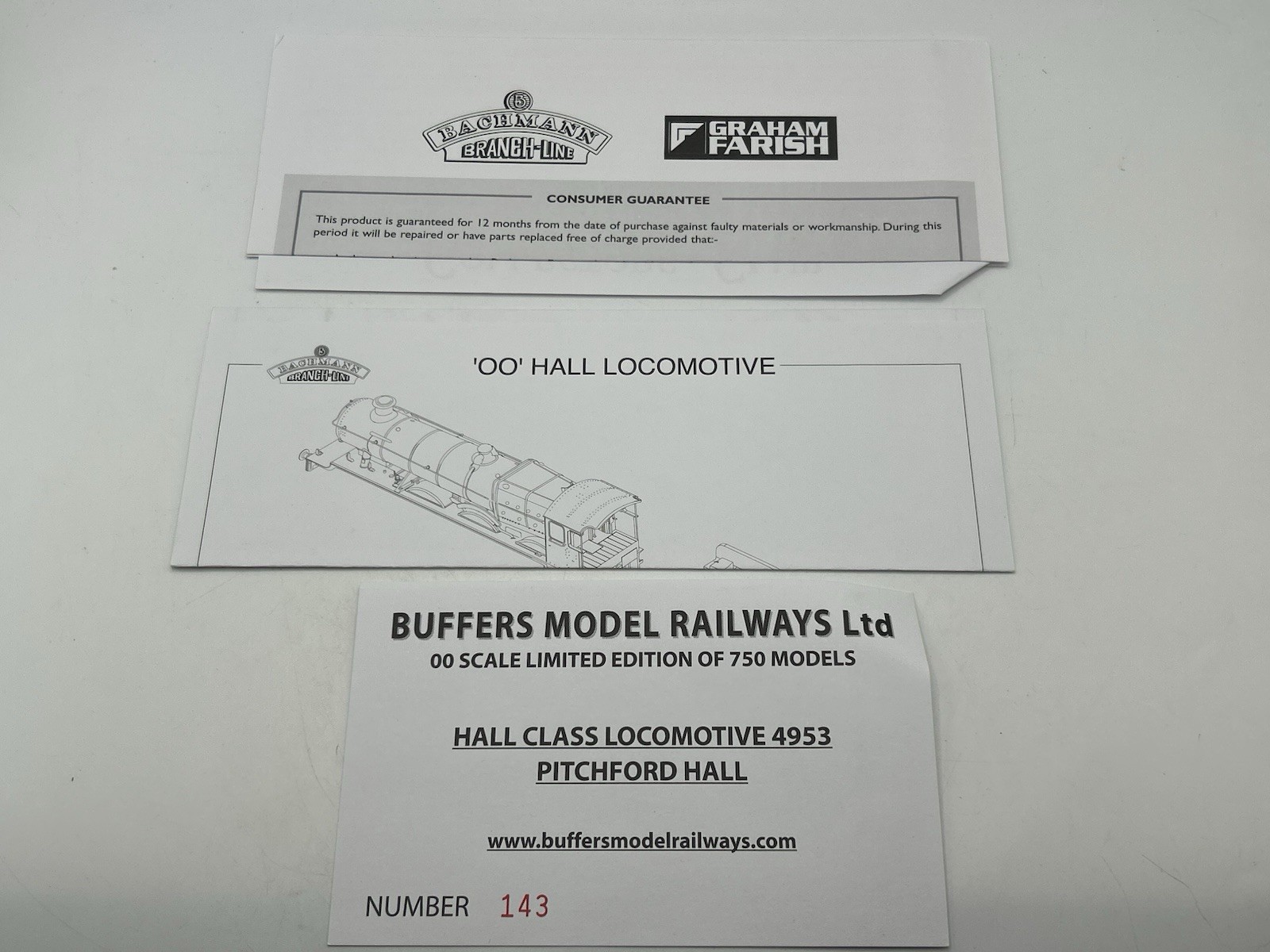 OO Bachmann 32-003Z GWR Hall Class 4-6-0 Locomotive ‘Pitchford Hall’ – EX BOXED