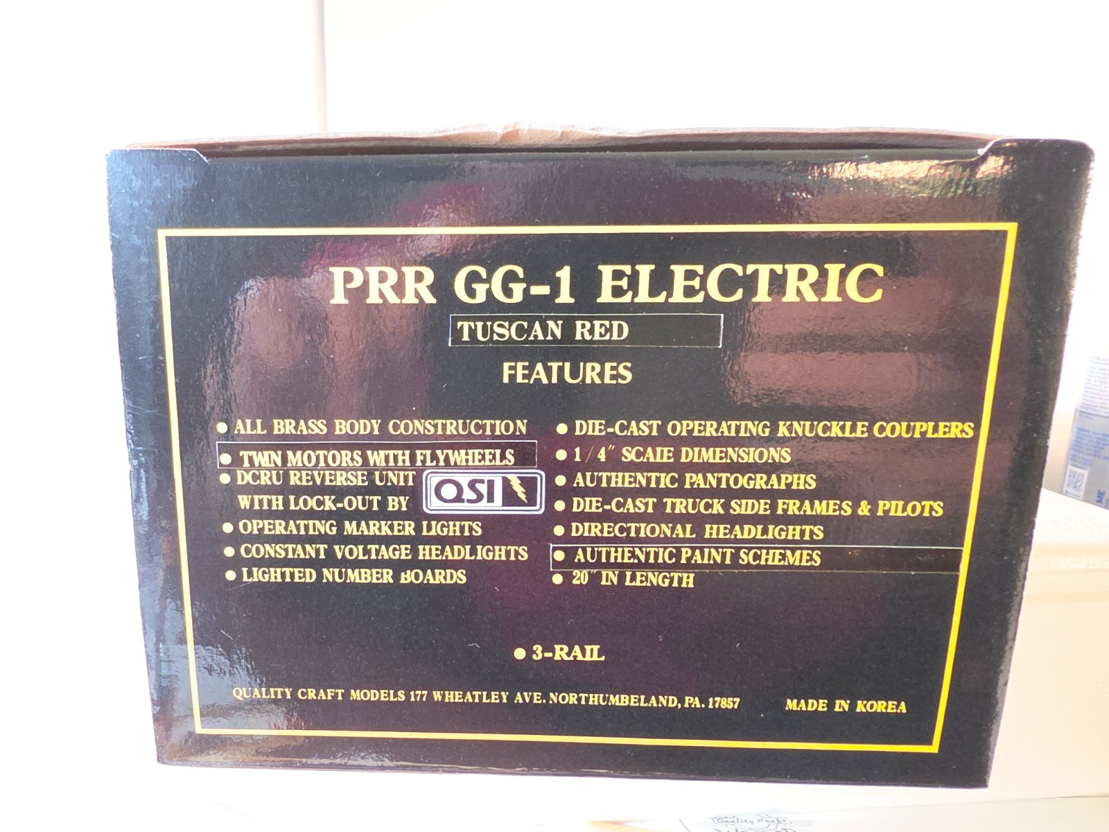 Weaver Pennsylvania “PRR” RR BRASS GG-1 Tuscan Red Electric Locomotive MINT COA