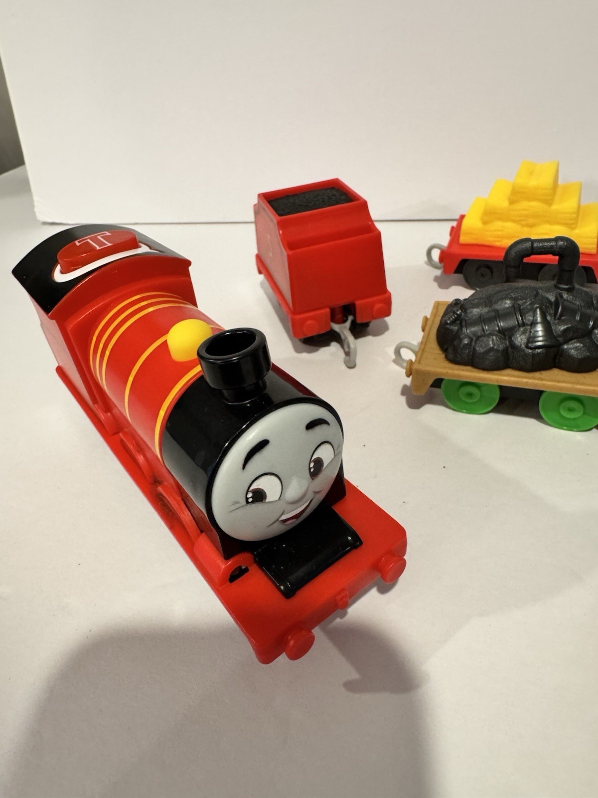 Thomas & Friends Percy #6 & James #5 Steam Locos w/ Cars Plastic Analog see desc