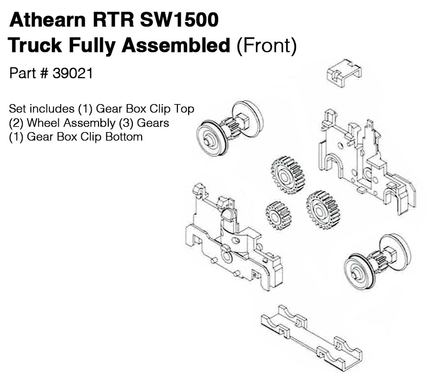 Athearn HO RTR SW1500 locomotive Part # 39021 Assembled Front Truck New