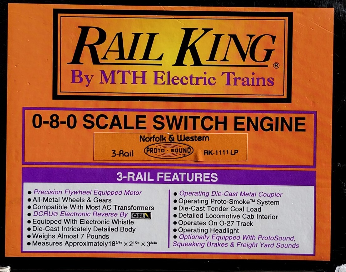 Railking By MTH 0-8-0 Switch Engine Norfolk & Western #244