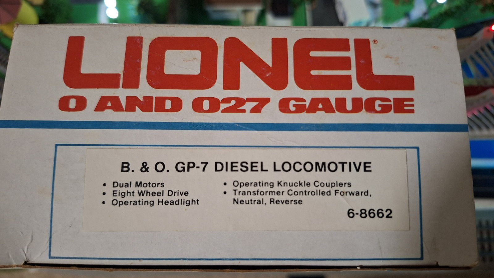 Lionel 6-8862 O Gauge Baltimore & Ohio GP7 Diesel Locomotive Tested W Orig. Box