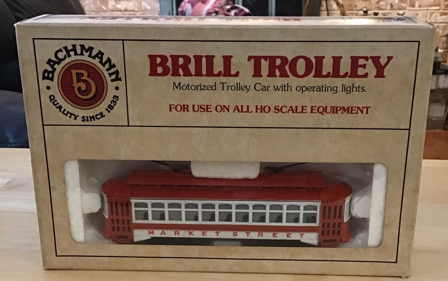 Bachmann HO No. 1310 Market Street Brill Trolley Lighted In Box With Liner LN
