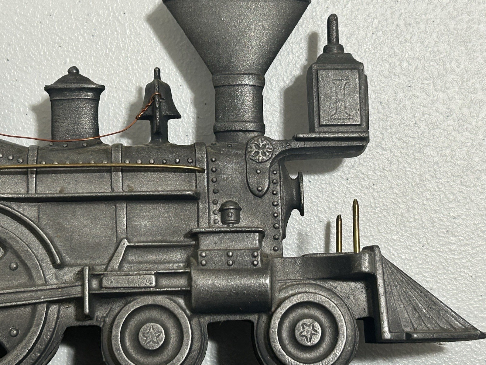 Vintage Railroad Train Locomotive Mailbox Topper Cast Metal Collector Item 16×8″