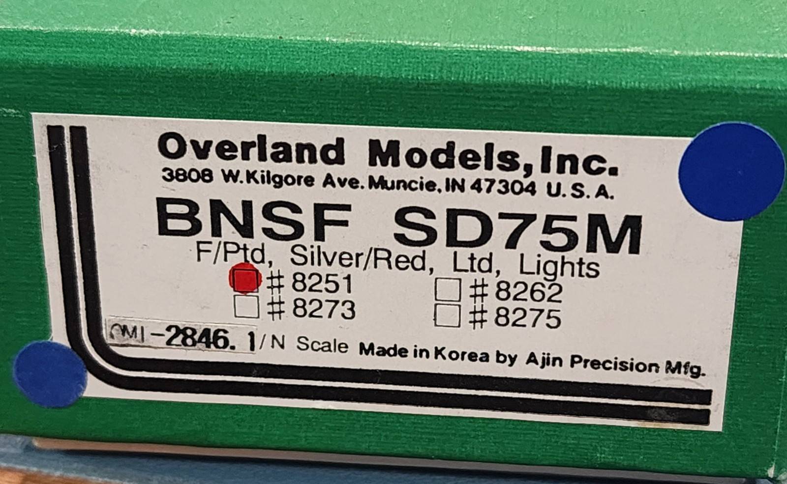 NEW! #8251 Overland Brass Model Trains N Scale BNSF SD75M OMI-2846.1