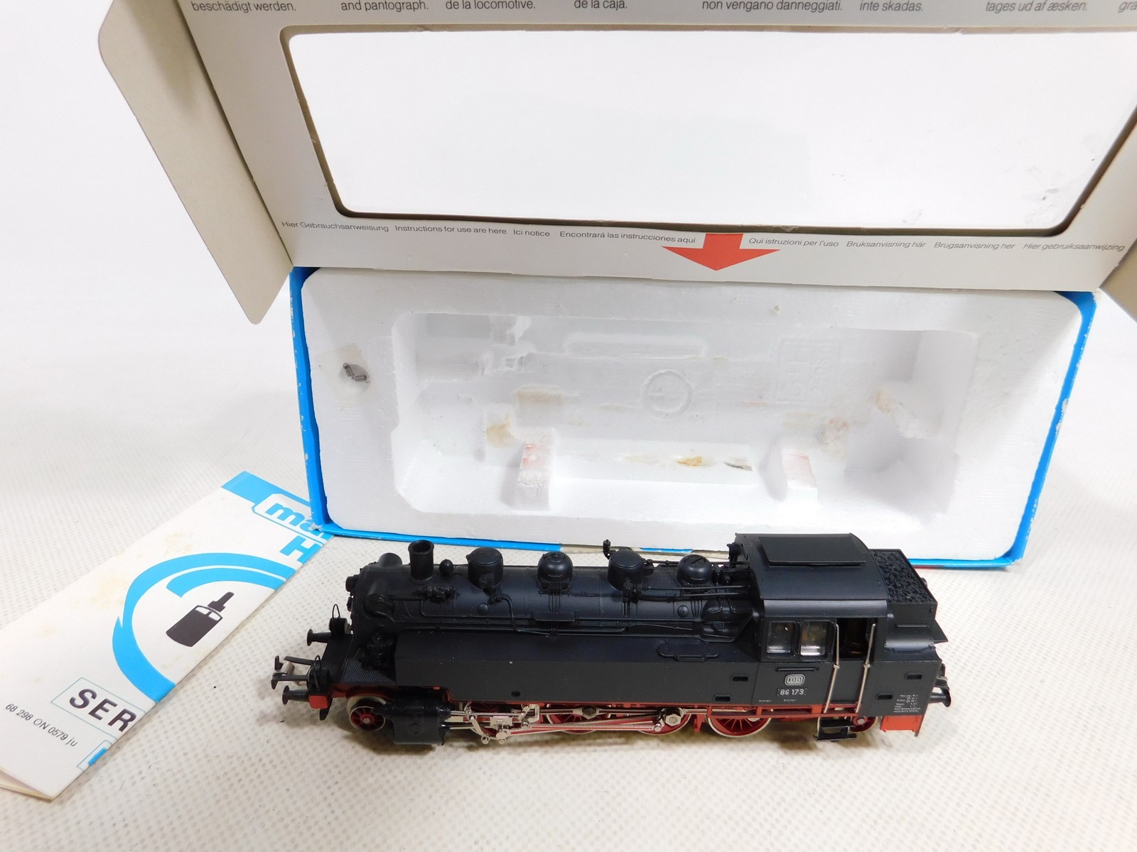 Märklin H0 AC 3096 Tender Steam Locomotive 86 173 DB Federal Telex Box #EF896-1
