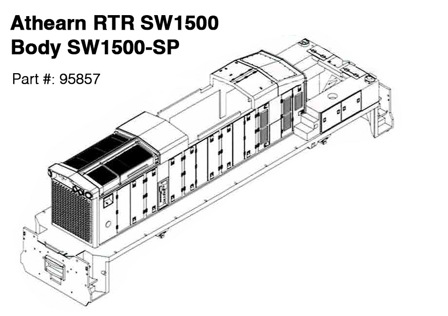 Athearn HO RTR SW1500 locomotive Part # 95857 SW1500 – Southern Pacific Body New