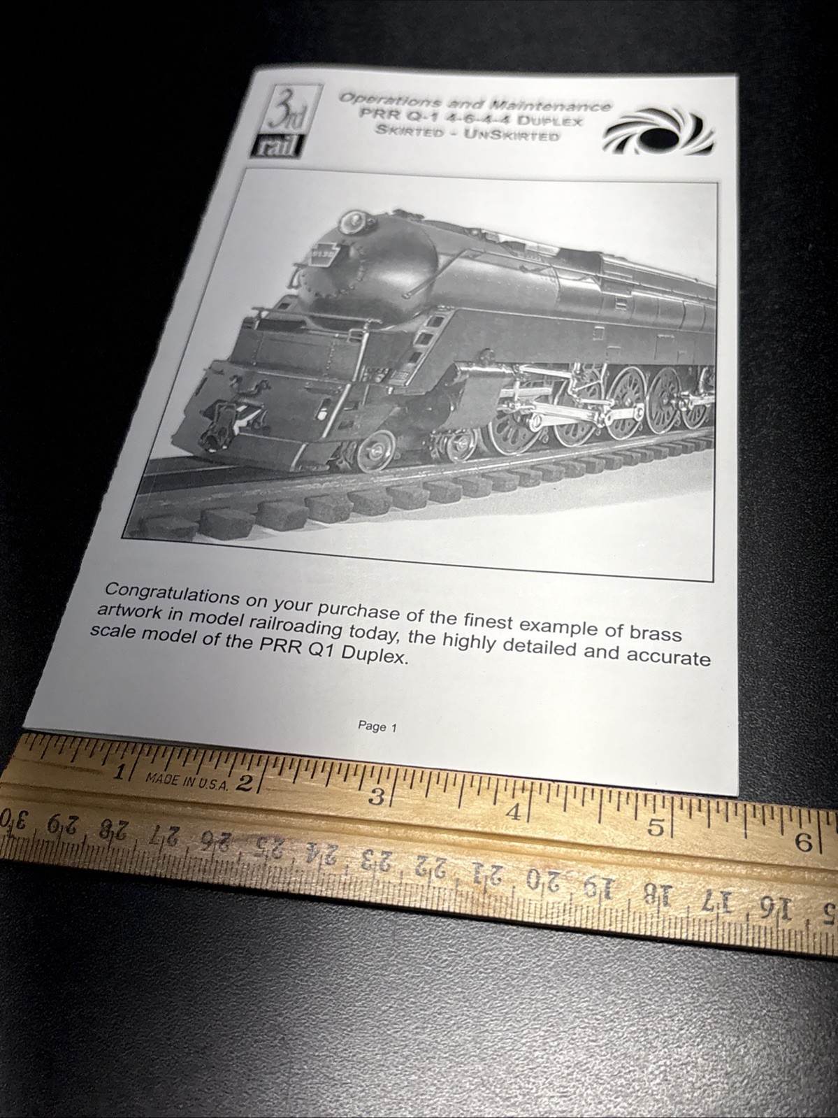 SUNSET 3RD RAIL PRR Q-1 DUPLEX 4-6-4-4 OPERATIONS & MAINTENANCE MANUAL