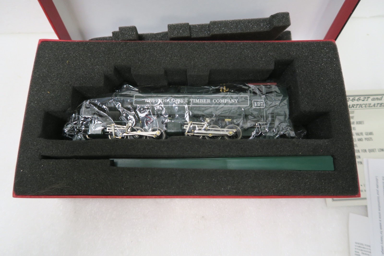 MANTUA HO 351600 2-6-6-2 T Artic Logger Loco Weyerhaeuser Green NEW Boxed NICE