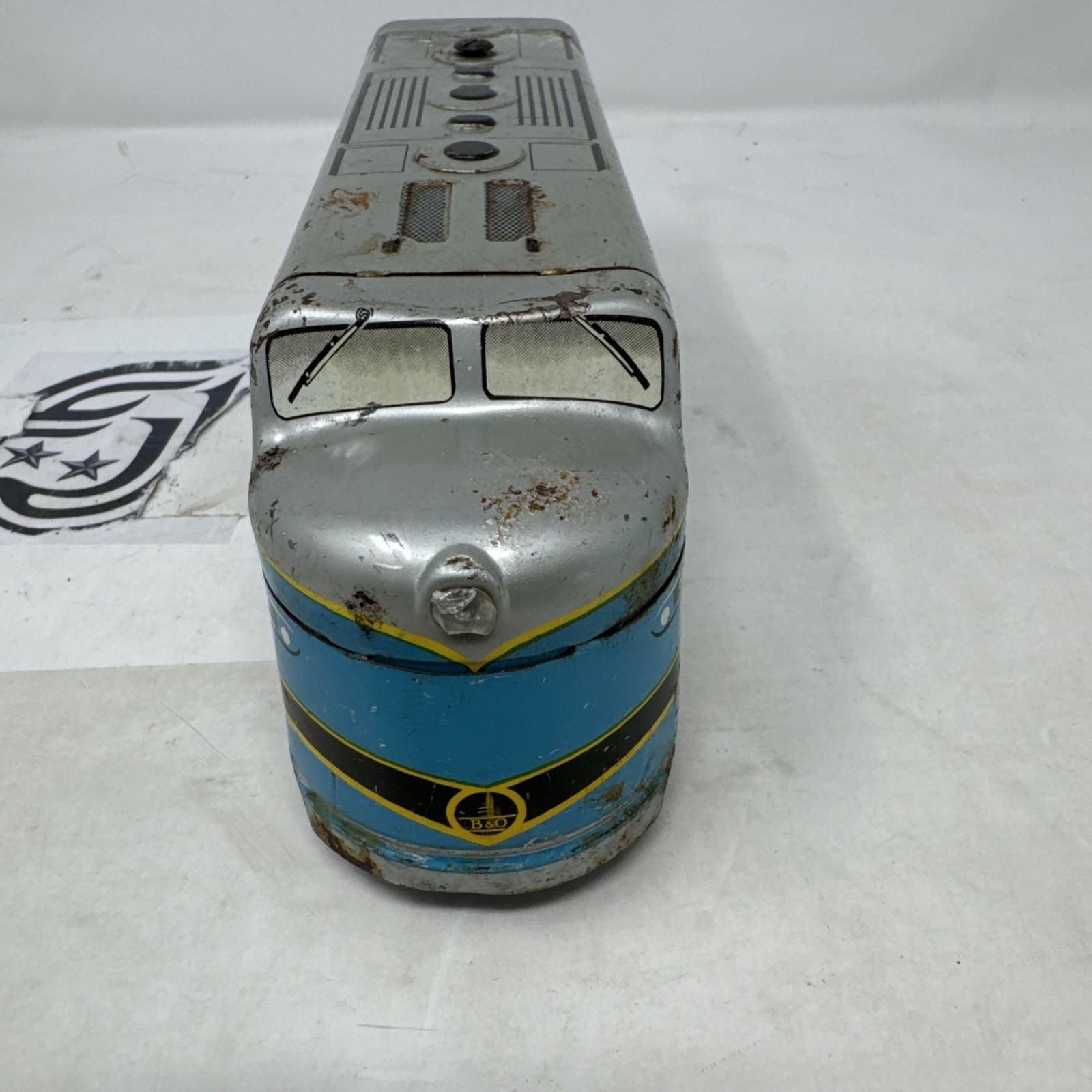 Marx Baltimore & Ohio Diesel Locomotive O Scale Blue Silver Tin Litho Engine 62