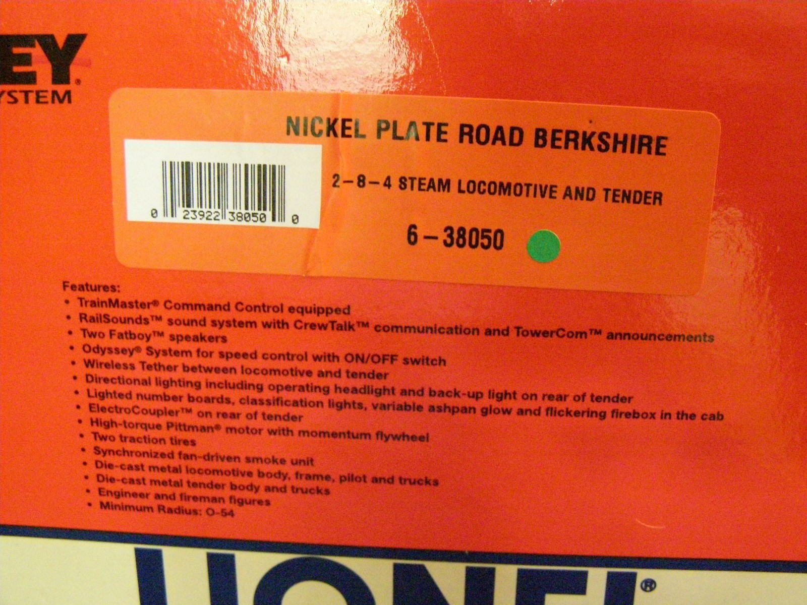 O Gauge Lionel 6-38050 NKP 2-8-4 Berkshire 779 Odysy Railsnd lj