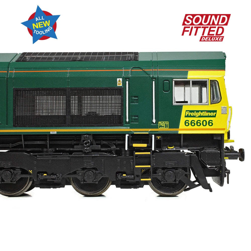 Bachmann 50-002SFX OO Gauge Class 66/6 66606 Freightliner Green (Sound Fitted De