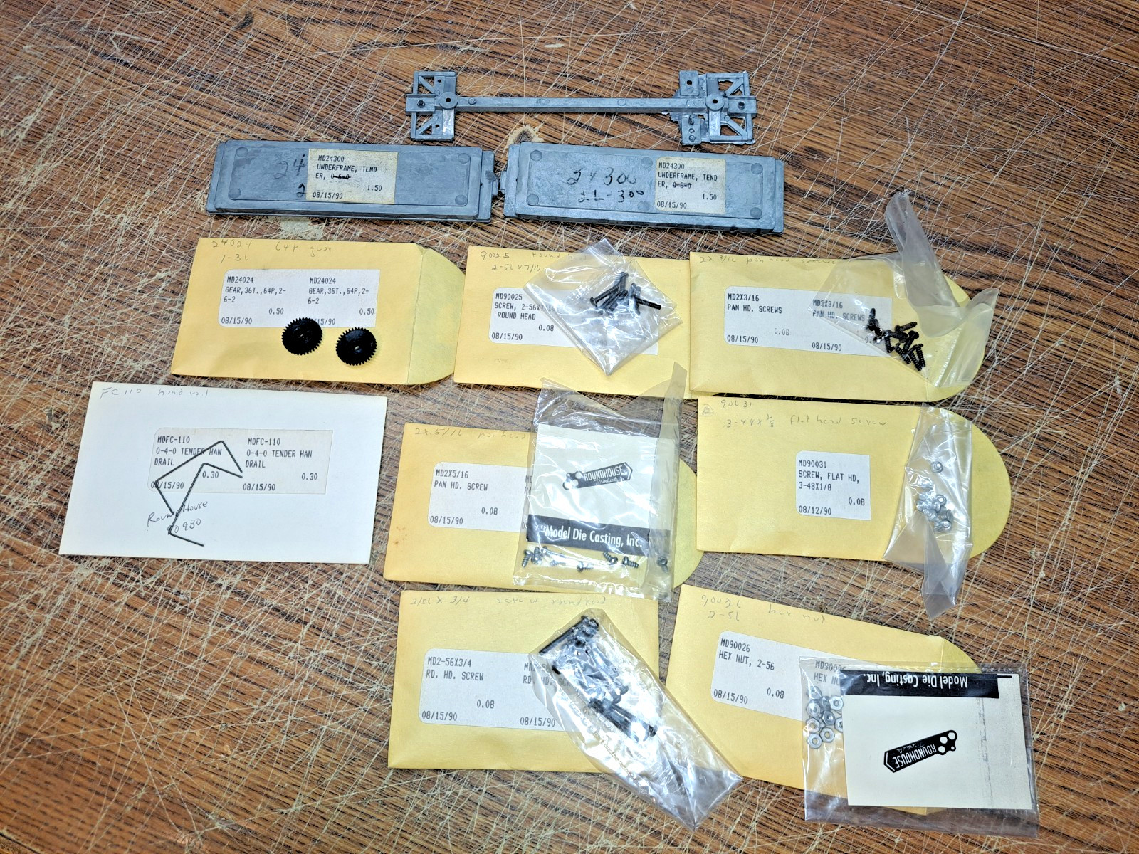 Roundhouse Ho Scale Locomotive 2-6-2 Praire Hardware & other misc. unknown parts