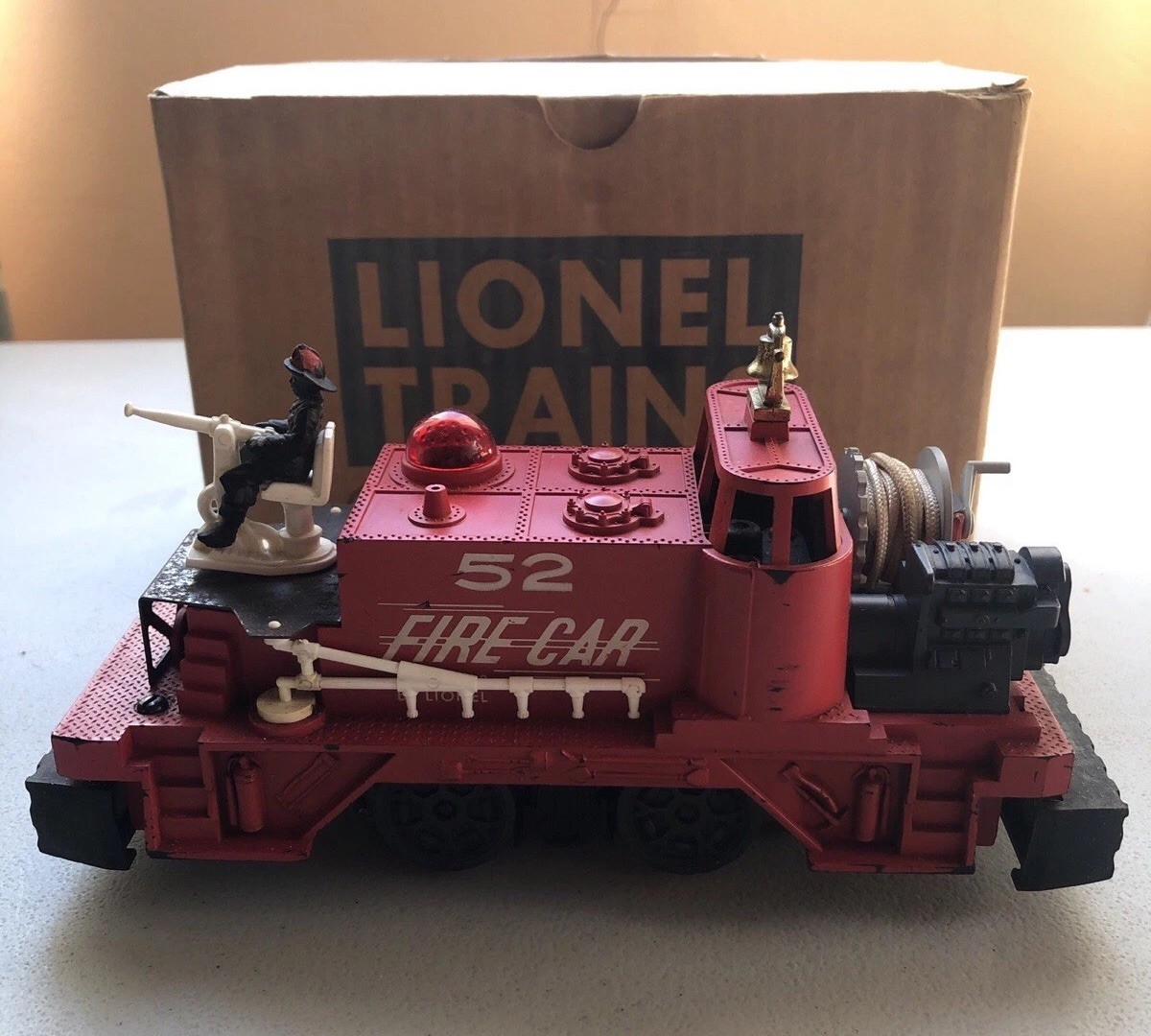 Antique Lionel Trains Fire Fighting Car Train 52 with original box 1958 O Gage