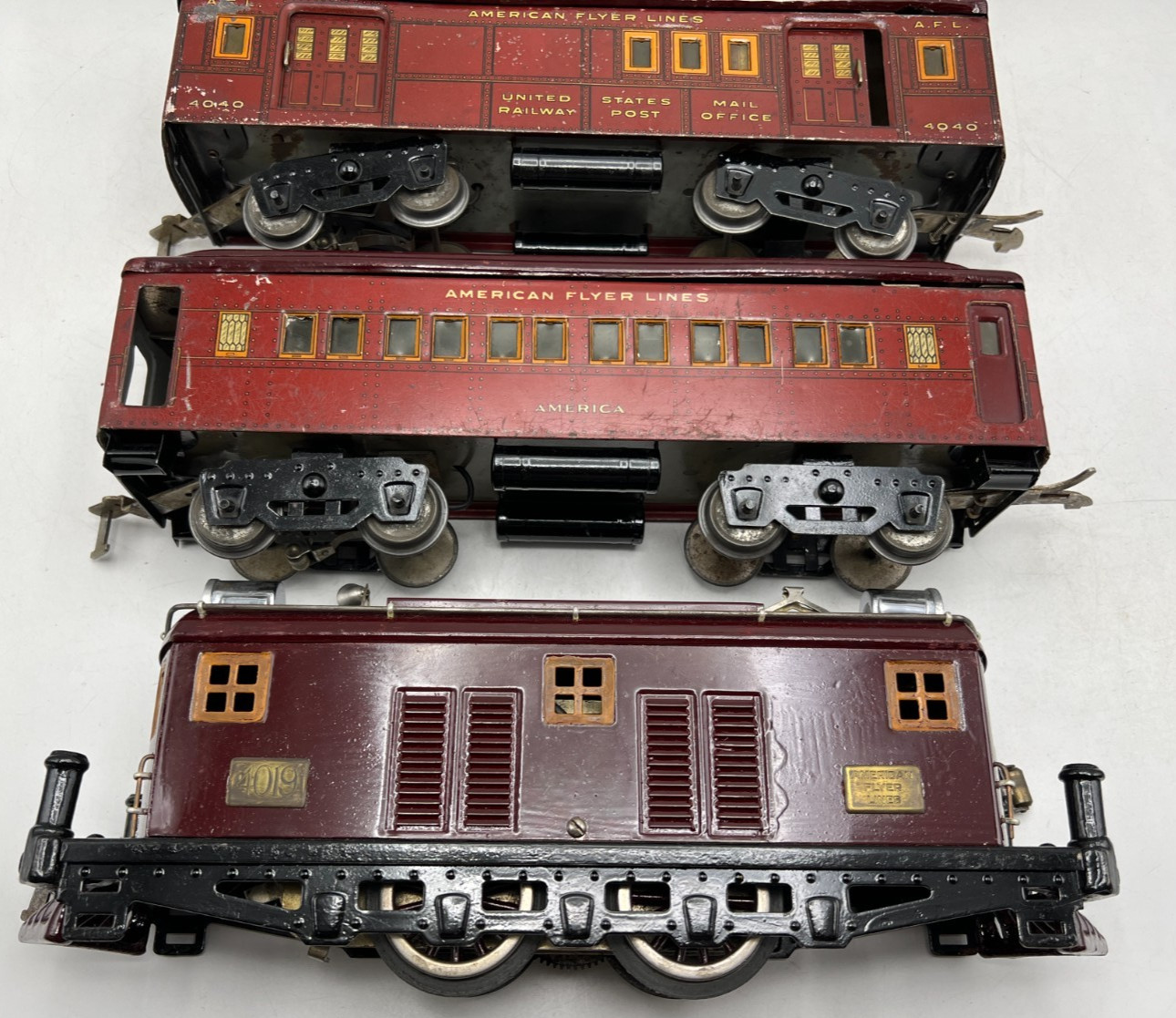 American Flyer Lines Standard 4019 Boxcab Electric Engine Passenger *Repainted*