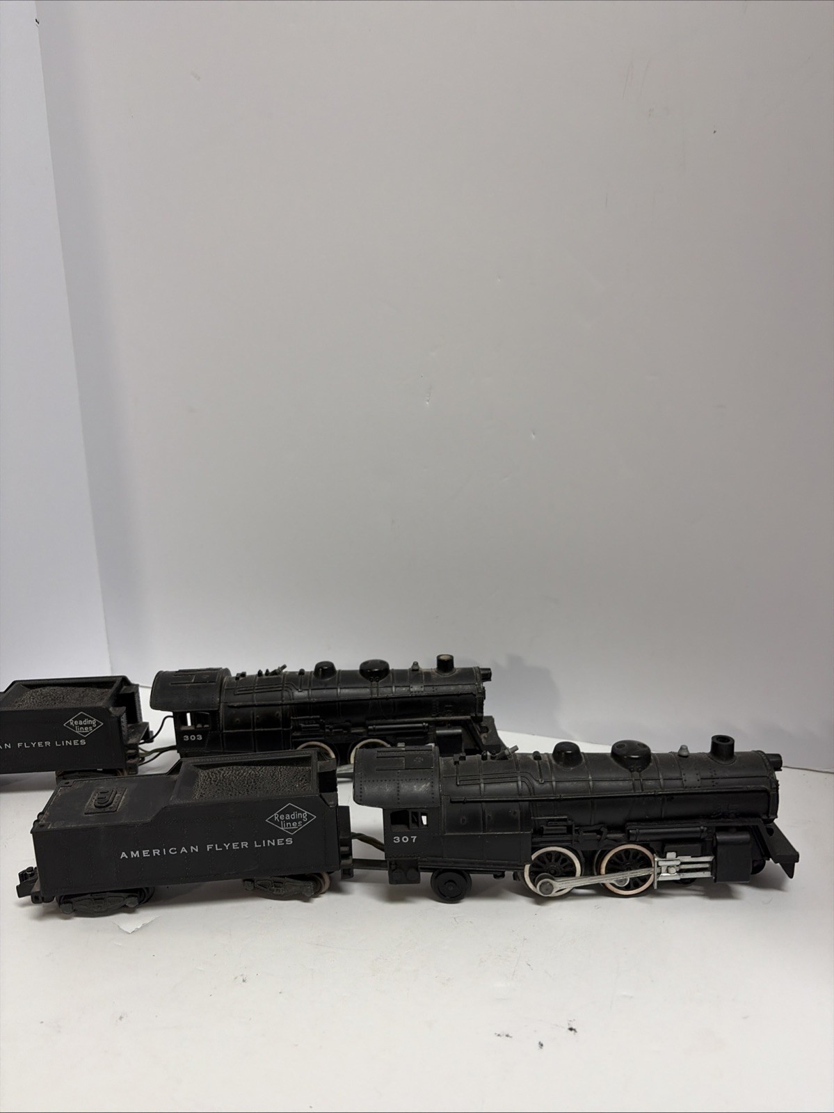 American Flyer 307 & #303 Reading Lines Steam Locomotive &Tenders Tested