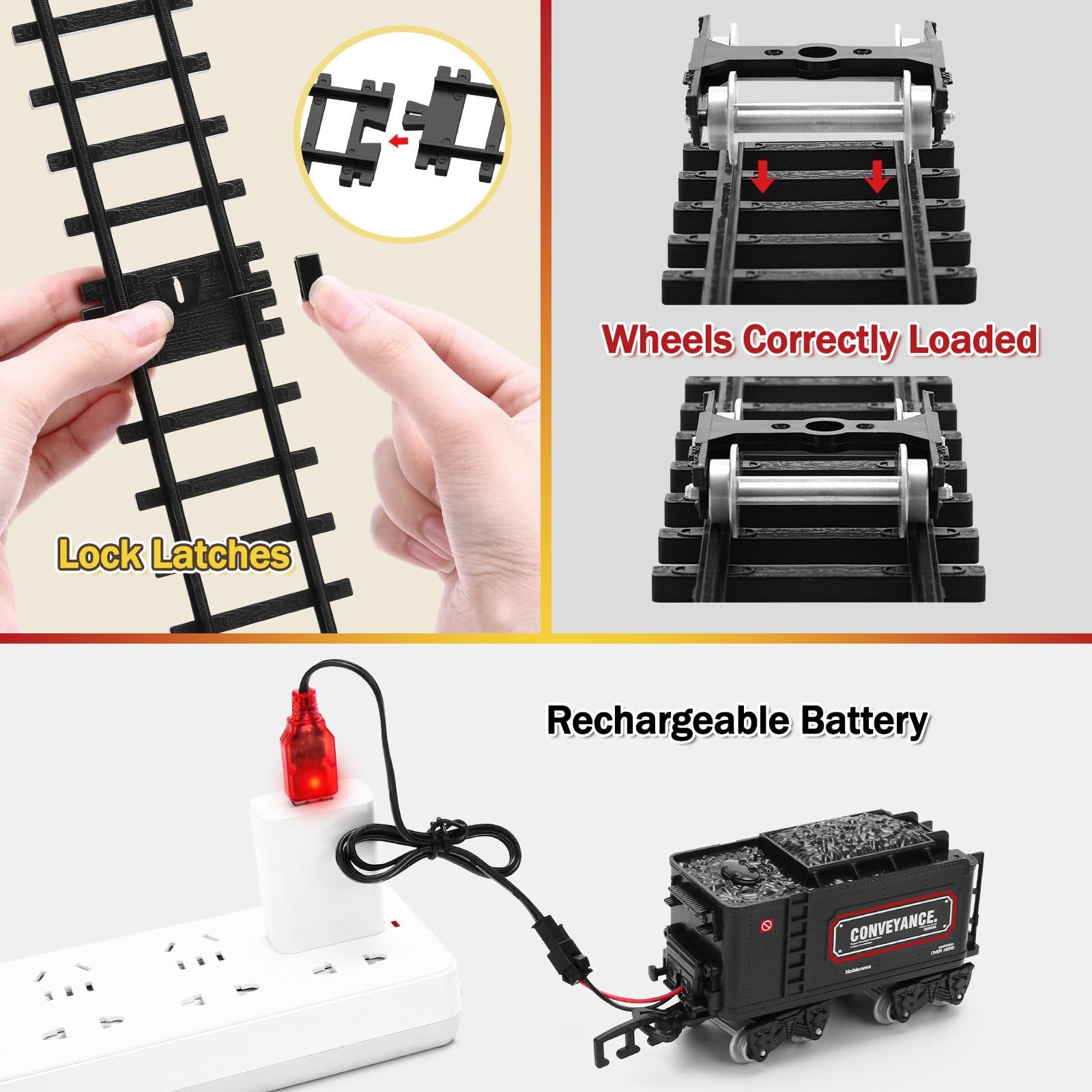 Train Set for Kids,Remote Control Locomotive Engine Under Christmas Large