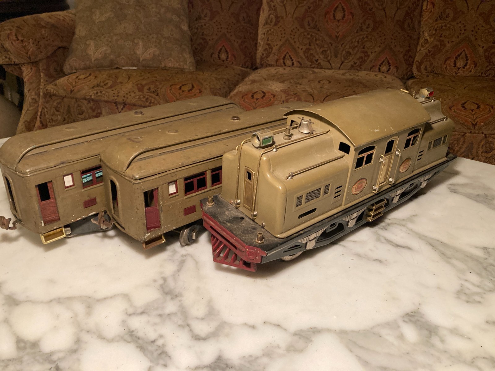 1920s Prewar Lionel 402E Dual Motor Engine with 309 & 312 Train Cars