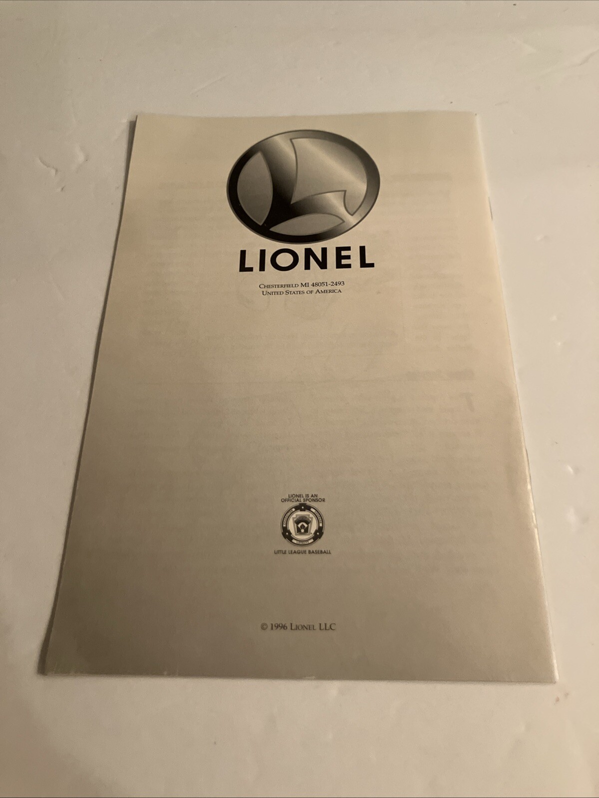 Lionel 600 N&W J 4-8-4 Steam Locomotive Owner’s Manual /paperwork Train Manual