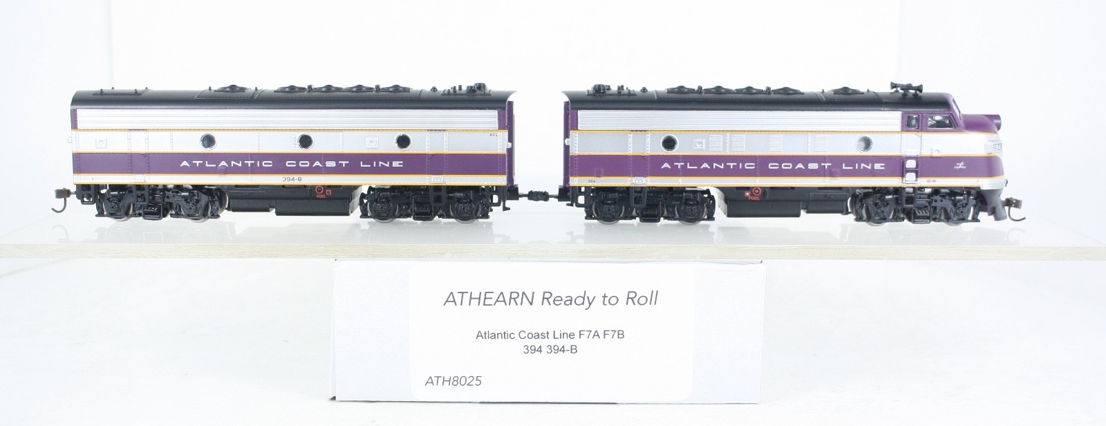 HO Athearn 8025 Atlantic Coast Line F7A F7B #394 & #394-B Loco Set Excellent