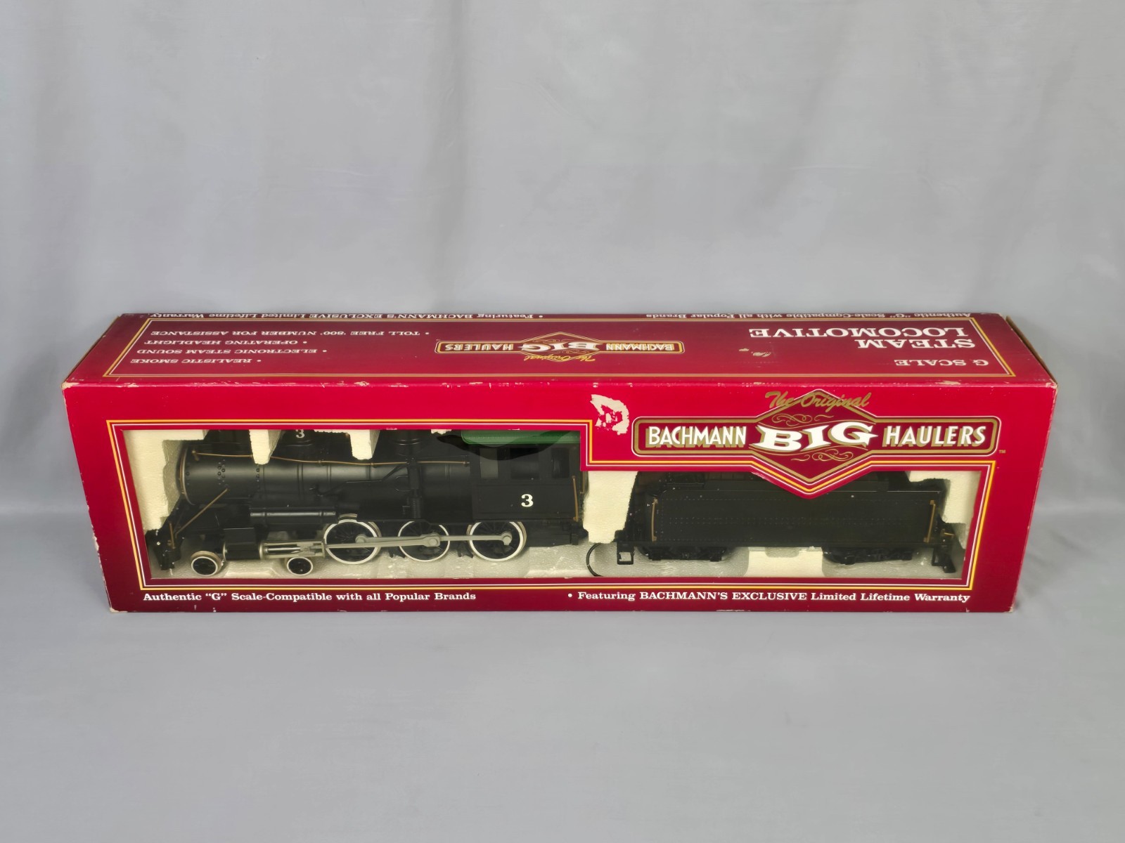 VINTAGE BACHMANN BIG HAULER G SCALE LOCOMOTIVE W/WOOD BURNING TENDER + BOX!