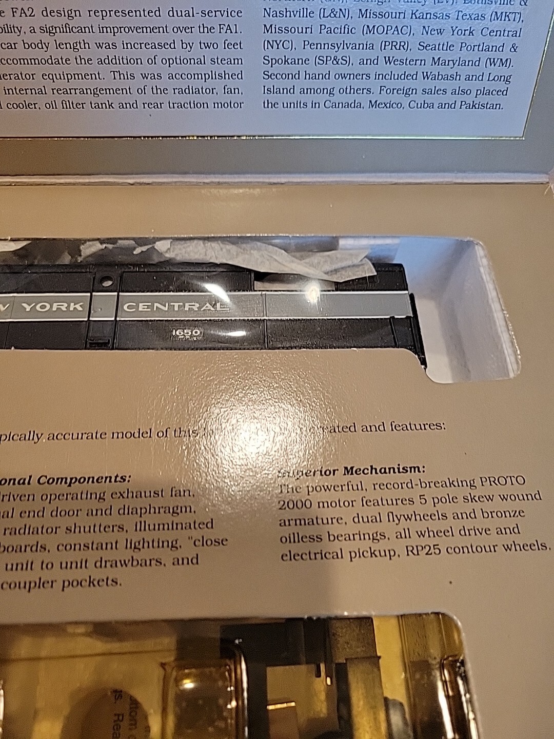 Proto 2000 HO Scale FA2 #8328 NEW YORK CENTRAL #1650