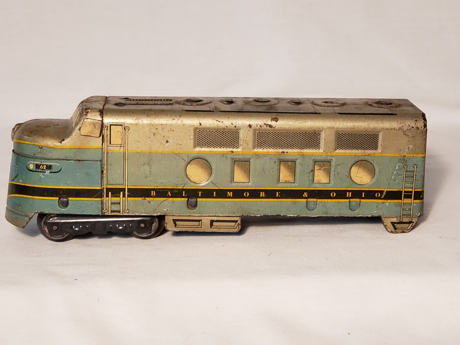 Marx Marlines O Gauge Tin Train B&O Diesel Baltimore & Ohio 62 Locomotive Shell