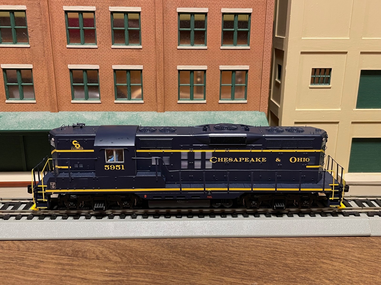 910-10494 Chesapeake & Ohio GP9 #5951 in Standard DC with detail parts added.